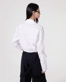 HINNOMINATE Camicia Corta Con Elastico Al Fondo E Polso Alto Rigirato • Bianco  HMABW02584