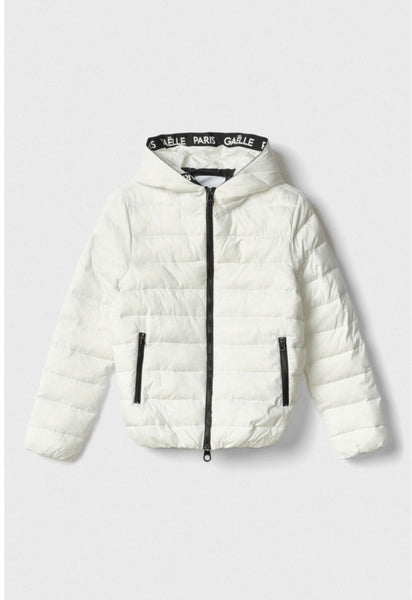 GAELLE PARIS Piumino Manica Lunga Con Cappuccio •Bianco GAABW06501