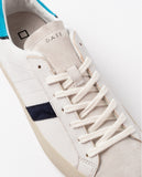 D.A.T.E. SNEAKERS UOMO HILL LOW FLUO WHITE-BLUE