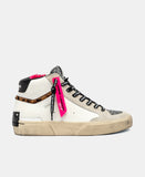 CRIME LONDON DONNA RECUT HIGH WHITE CHEETAH ART.25172
