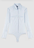 PATRIZIA PEPE Camicia body a manica lunga a righe 8C0820_A544_FG15 ICE water stripes