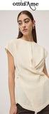 OTTOD'AME Top con drappeggio asimmetrico MSV_DT9285_2102 latte