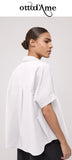 OTTOD'AME Camicia corta over PCH_DC5233_1948 bianco