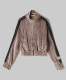 HINNOMINATE Felpa Full Zip In Ciniglia Con Banda In Lurex • Fango  HMABW02045