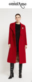 OTTOD'AME Cappotto lungo in lana cotta PKY_DJ0075_2355 CHERRY