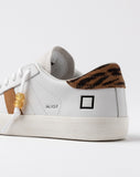 D.A.T.E. SNEAKERS DONNA  HILL LOW CALF WHITE-LEOPARD