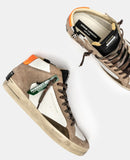 CRIME LONDON SNEAKERS UOMO SK8 DELUXE MID BURNT ASHES ART 11152