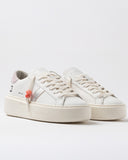 D.A.T.E. SNEAKERS DONNA HILL LOW PLATFORM CALF WHITE-PINK