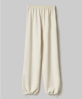 HINNOMINATE Pantalone Con Nervature E Coulisse Al Fondo In Viscosa • Bianco Burro HMABW01994