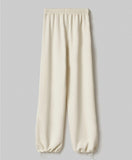 HINNOMINATE Pantalone Con Nervature E Coulisse Al Fondo In Viscosa • Bianco Burro HMABW01994