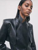 PATRIZIA PEPE Blazer con doppia costruzione in tessuto spalmato 8S0001_E070_K103 nero