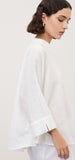 OTTOD'AME Camicia over in lino MSM_DC5271 bianco