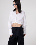 HINNOMINATE Camicia Corta Con Elastico Al Fondo E Polso Alto Rigirato • Bianco  HMABW02584