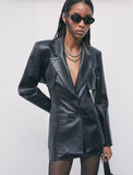 PATRIZIA PEPE Blazer con doppia costruzione in tessuto spalmato 8S0001_E070_K103 nero