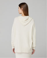 HINNOMINATE Maglia Cappuccio Con Paillettes Piu' Lunga Sul Dietro • Bianco Burro HMABW02310