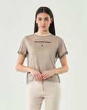 PATRIZIA PEPE T-shirt in maglia top con logo strass 8M 1815 J370