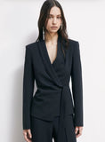 PATRIZIA PEPE Blazer in crêpe con fusciacca 2S1563_A411_K103 nero