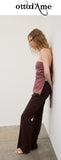 OTTOD'AME Pantaloni palazzo in misto lino LII_TP0008_2206 fico