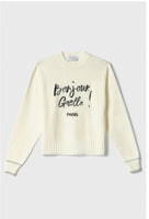 GAELLE PARIS Pullover In Maglia Rasata Con Ricamo Sul Davanti •burro GAABW07266