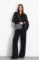 GAELLE PARIS Pantalone A Palazzo Con Bandine Laterali • Nero  GAABW07601