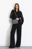 GAELLE PARIS Pantalone A Palazzo Con Bandine Laterali • Nero  GAABW07601