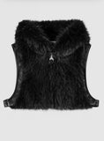 PATRIZIA PEPE Gilet morbido con cappuccio 2F0095_E077_K103