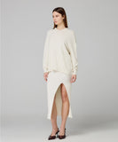 HINNOMINATE Maglia Cappuccio Con Paillettes Piu' Lunga Sul Dietro • Bianco Burro HMABW02310