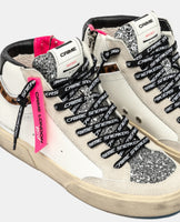 CRIME LONDON DONNA RECUT HIGH WHITE CHEETAH ART.25172