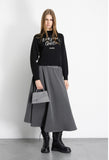 GAELLE PARIS Pullover In Maglia Rasata Con Ricamo Sul Davanti • Nero GAABW07266