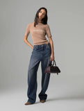 GAELLE PARIS            Jeans baloon fit con salpa logata sul retro GAABW11462