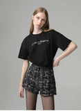 GAELLE PARIS  T-shirt paricollo mezza manica con logo strass sul davanti
GAABW11326