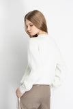 GAELLE PARIS Pullover Cropped In Maglieria Con Logo Lurex • Off White GAABW07114