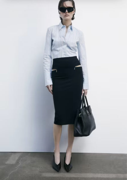 PATRIZIA PEPE Camicia body a manica lunga a righe 8C0820_A544_FG15 ICE water stripes