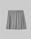 HINNOMINATE Gonna Corta Gessata A Pieghe A Vita Alta • Grigio Melange HMABW02251