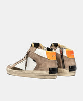 CRIME LONDON SNEAKERS UOMO SK8 DELUXE MID BURNT ASHES ART 11152