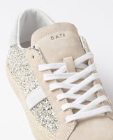 D.A.T.E. SNEAKERS DONNA HILL LOW GLITTER PLATINUM