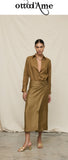 OTTOD'AME Camicia regular in lino MSM_DC5272_2372 rhum