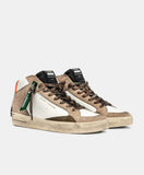 CRIME LONDON SNEAKERS UOMO SK8 DELUXE MID BURNT ASHES ART 11152