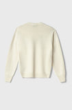 GAELLE PARIS Pullover Cropped In Maglieria Con Logo Lurex • Off White GAABW07114