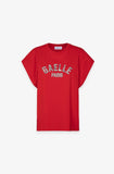 GAELLE PARIS T-Shirt Paricollo Smanicata In Jersey Con Ricamo GAABW09368 rosso