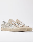 D.A.T.E. SNEAKERS DONNA HILL LOW GLITTER PLATINUM
