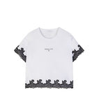 PATRIZIA PEPE          T-shirt con inserti pizzo 8M0191_J0070_W103