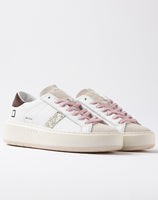 D.A.T.E. SNEAKERS DONNA HILL PLATFORM CALF WHITE-PLATINUM