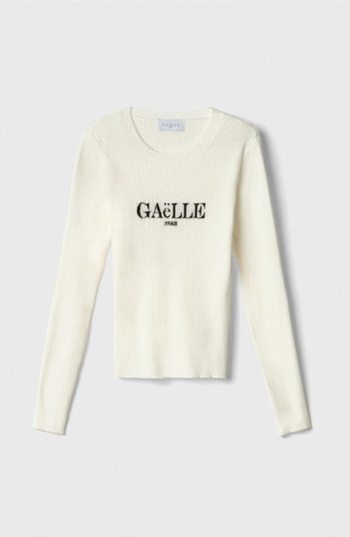 GAELLE PARIS Pullover Paricollo In Maglia A Coste • Burro GAABW07289