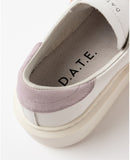 D.A.T.E. SNEAKERS DONNA HILL LOW PLATFORM CALF WHITE-PINK