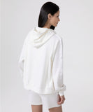 HINNOMINATE  Felpa Cappuccio Basica In Viscosa Con Inserti N Raso • Off White 
 HMABW02400