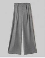 HINNOMINATE Pantalone Over In Twill Con Pences E Elastico   Sul Dietro • Grigio Melange HMABW02219