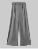 HINNOMINATE Pantalone Over In Twill Con Pences E Elastico   Sul Dietro • Grigio Melange HMABW02219