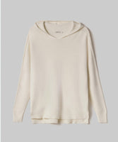 HINNOMINATE Maglia Cappuccio Con Paillettes Piu' Lunga Sul Dietro • Bianco Burro HMABW02310