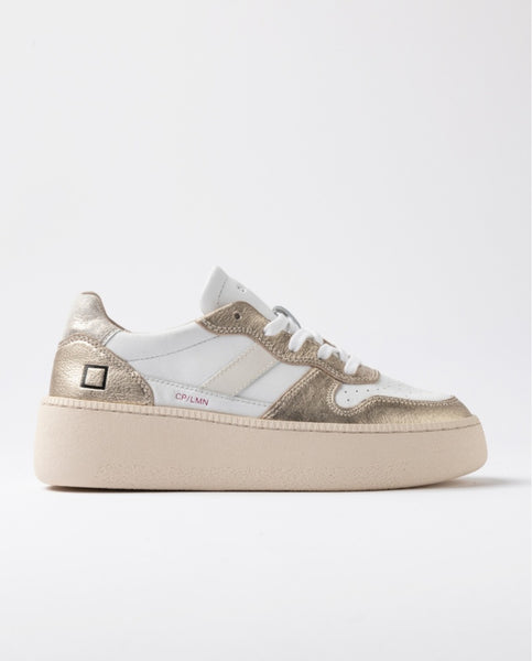 D.A.T.E. SNEAKERS DONNA COURT PLATFORM LAMINATED PLATINUM